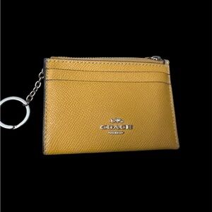 Coach Mustard Leather Keychain Card Holder